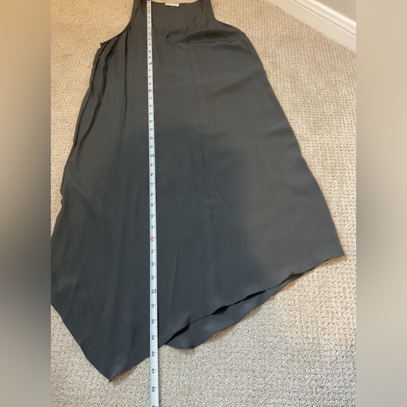 Brunello Cucinelli Grey V-Neck Slip Dress Size Medium Silk Blend Sheath - Picture 12 of 13